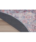 Nicole Curtis Machine Washable Series 1 Blue Multicolor SR104 5 ft. 3 in. Round Rug