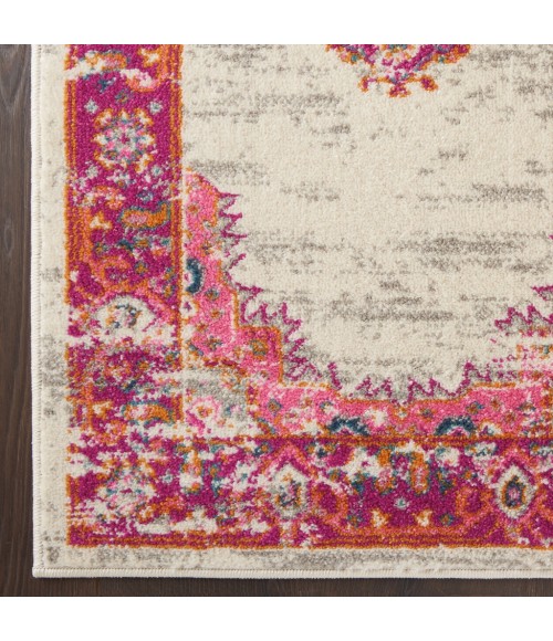 Nourison Passion Runner Area Rug PSN03-Ivory/Fuchsia