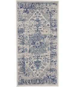 Nourison Tranquil(Traql) - Tra06 Ivory Light Blue Area Rug 2 ft. X 4 ft. Rectangle