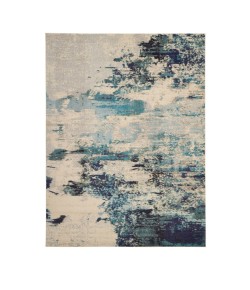 Nourison Celestial - Ces02 Ivory Teal Blue Area Rug 9 ft. X 12 ft. Rectangle