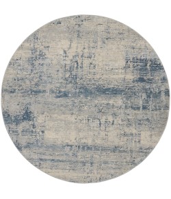 Nourison Rustic Textures - Rus10 Ivory Blue Area Rug 7 ft. 10 in. Round