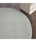 Nourison Jubilant Round Area Rug JUB06-Ivory/Light Blue