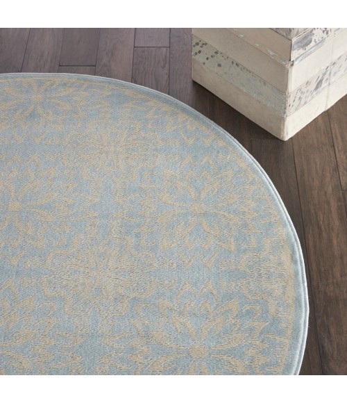 Nourison Jubilant Round Area Rug JUB06-Ivory/Light Blue