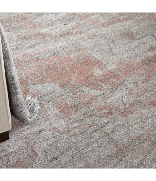 Nourison Rustic Textures Area Rug RUS15-Light Grey/Rust