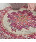 Nourison Passion Round Area Rug PSN03-Ivory/Fuchsia