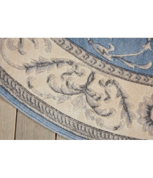 Nourison Somerset Round Area Rug ST02-Light Blue