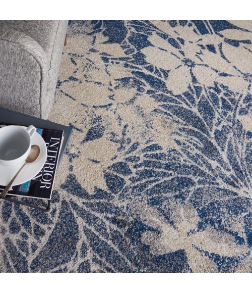 Nourison Tranquil Area Rug TRA08-Beige/Navy