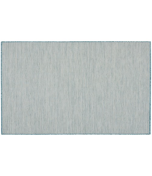 Nourison Courtyard Ivory Aqua COU01 5 ft. Square Rug