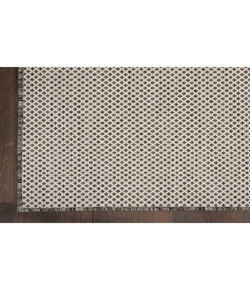 Nourison Courtyard Ivory/Charcoal COU01 2 ft. 2 in. X 10 ft. Rectangle Rug