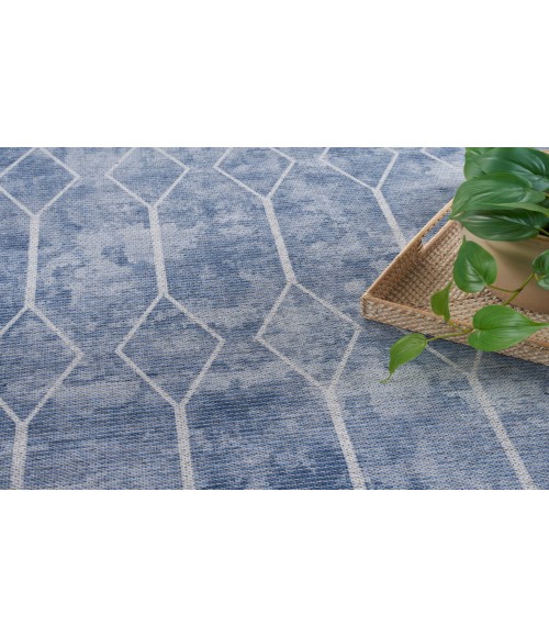 Nicole Curtis Machine Washable Series 1 Blue SR107 5 ft. 3 in. X 7 ft. 3 in. Rectangle Rug