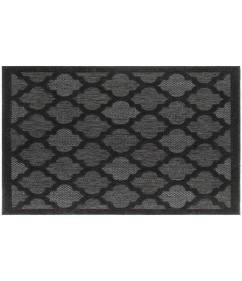 Nourison Easy Care Charcoal Black NES01 5 ft. Square Rug