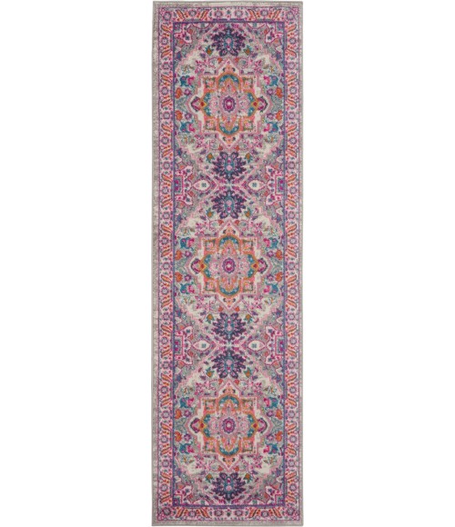 Nourison Passion Runner Area Rug PSN20-Light Grey/Pink