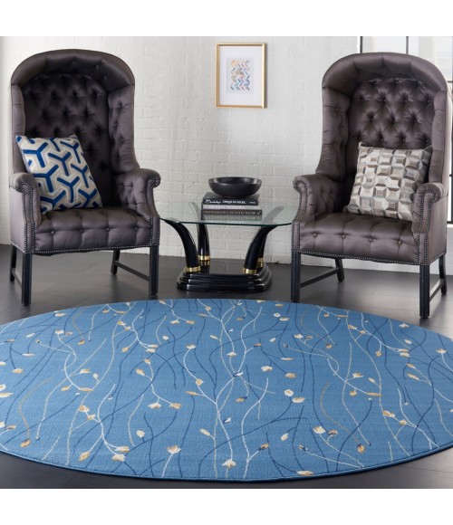 Nourison Grafix Round Area Rug GRF15-Light Blue