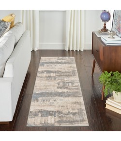 Nourison Home Solace SLA08 Ivory/Grey/Blue 2 ft. 3 in. X 7 ft. 3 in. Area Rug