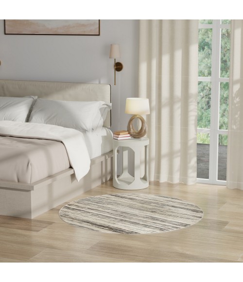 Nourison Serenity Home Ivory Beige Rug SRH03 4 ft. X Round - Rugs Town Nourison Serenity Home Ivory Beige SRH03 4 ft. X Round Rug