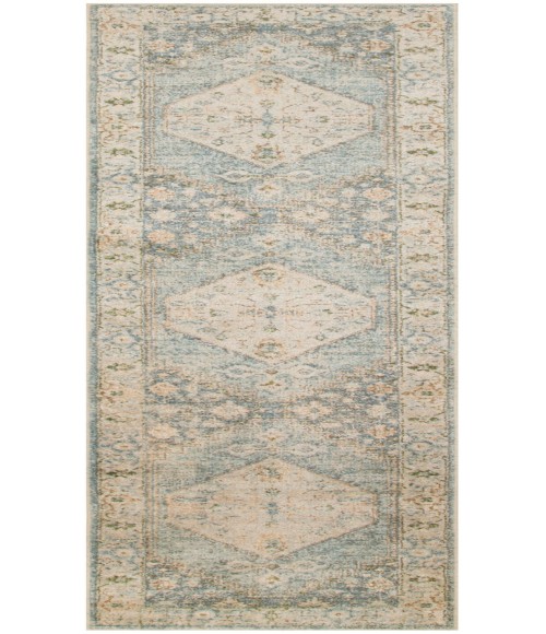 Nourison Astra Machine Washable Silver Blue ASW11 2 ft. 2 in. X 10 ft. Rectangle Rug