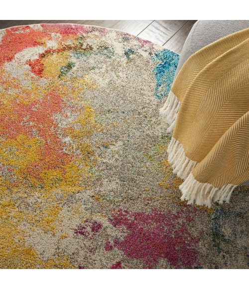 Nourison CELESTIAL Area Rug Nourison Celestial Round Area Rug CES12-Ivory/Multicolor