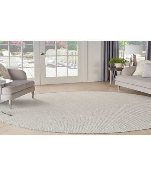 Nourison Courtyard Ivory/Silver COU01 6 ft. Round Rug