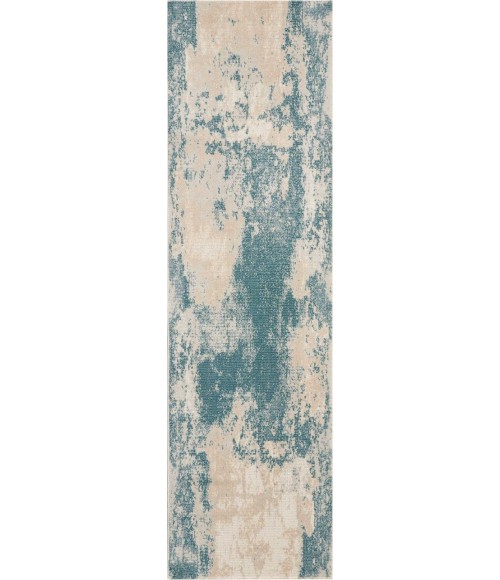 Nourison MAXELL Area Rug Nourison Maxell Runner Area Rug MAE13-Ivory/Teal