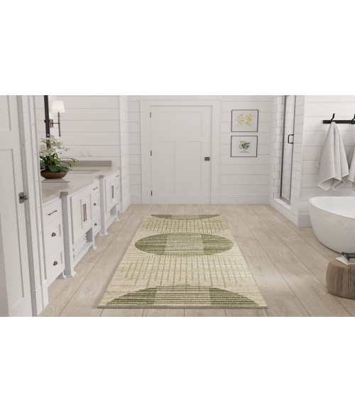Nourison Astra Machine Washable Ivory Olive ASW03 2 ft. X 6 ft. Rectangle Rug