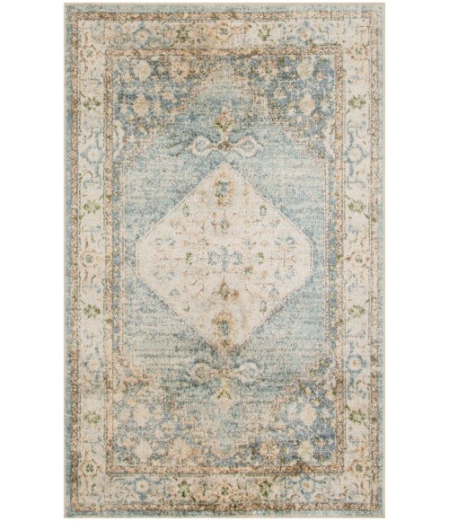 Nourison Astra Machine Washable Silver Blue ASW11 2 ft. 2 in. X 4 ft. Rectangle Rug