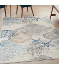 Nourison Seaside Ivory Grey Blue SDS04 6 ft. X 9 ft. Rect. Rug