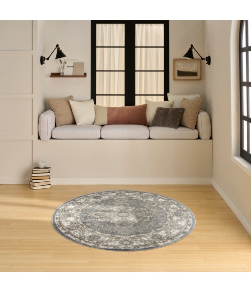 Nourison Home Concerto Blue CNC05 4 ft. Round Rug