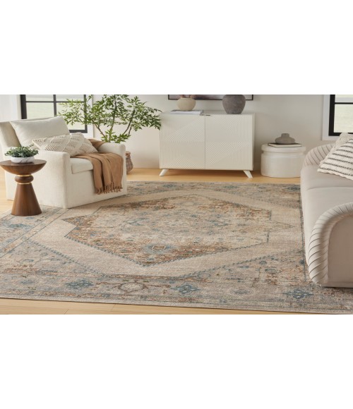 Nourison Astra Machine Washable Ivory Blue ASW13 9 ft. X 12 ft. Rectangle Rug