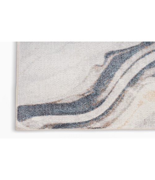 Nourison Astra Machine Washable Ivory Blue ASW15 7 ft. 10 in. X 10 ft. Rectangle Rug