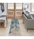 Maxell Area Rug Nourison Maxell Area Rug MAE08 Ivory/Teal 2'2" x 10'