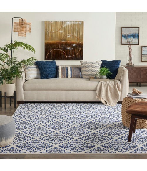 Nourison Grafix Area Rug GRF06-White Blue