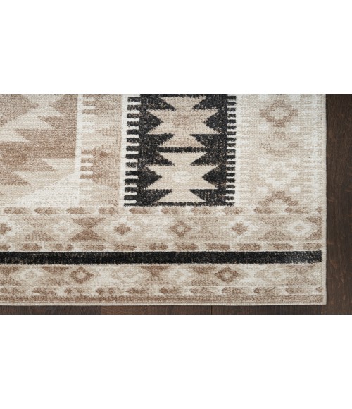 Nourison Washable Decor Beige Black WSD06 7 ft. 10 in. X 10 ft. Rectangle Rug