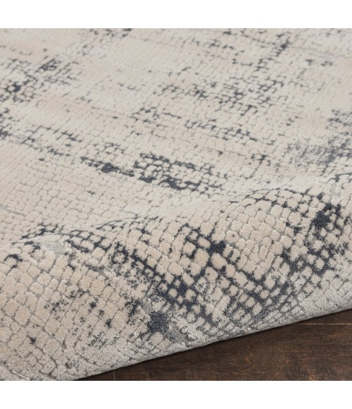 Nourison Rustic Textures Area Rug RUS06 Ivory/Blue 7'10" Round