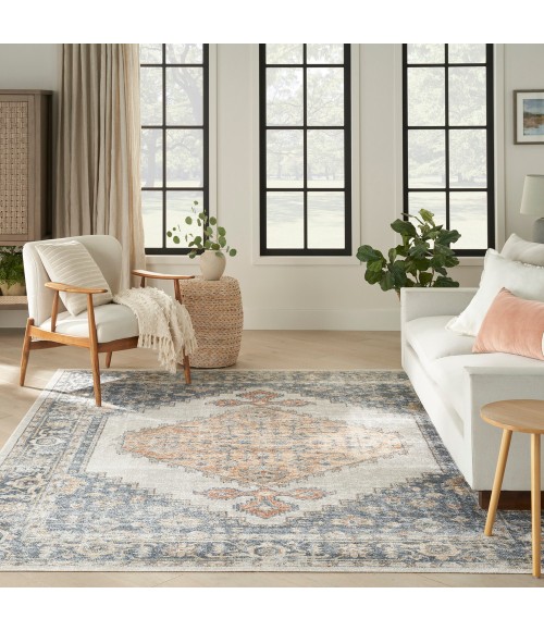 Nourison Astra Machine Washable Area Rug Nourison Astra Machine Washable Area Rug ASW11 Grey/Gold