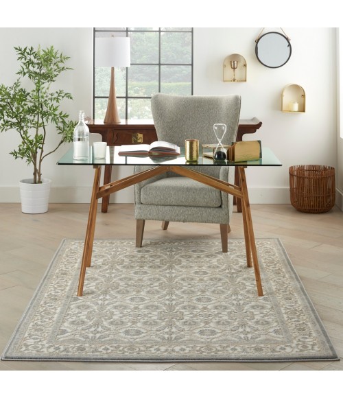 Nourison GRAND VILLA Area Rug Kathy Ireland Grand Villa Area Rug KI83-Lt Grey