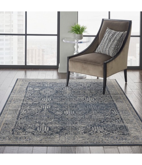 kathy ireland Home Malta Area Rug MAI12-Navy/Ivory
