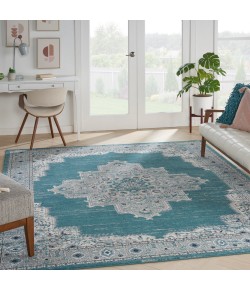 Nourison Passion - Psn03 Turquoise Grey Area Rug 8 ft. X 10 ft. Rectangle