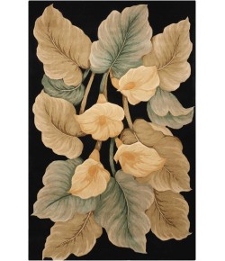 Nourison Tropics - Ts08 Black Area Rug 7 ft. 6 X 9 ft. 6 Rectangle
