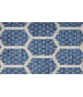 Nourison Reversible Indoor Outdoor Blue RVB01 8 ft. Round Rug