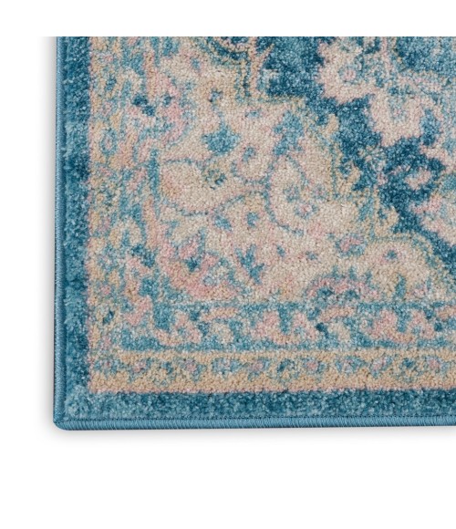 Nourison Tranquil Runner Area Rug TRA07-Ivory/Turquoise