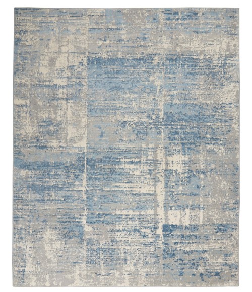 Nourison SOLACE Area Rug Nourison Solace Area Rug SLA02-Ivory/Grey/Blue