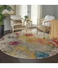 Nourison Celestial Round Area Rug CES12-Ivory/Multicolor