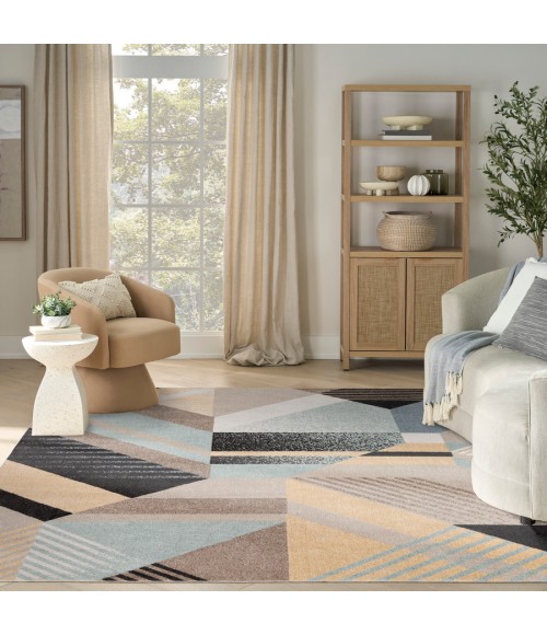 Nourison Home Washable Decor Blue Multicolor WSD10 9 ft. X 12 ft. Rectangle Rug