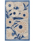 Nourison Aloha Blue Grey ALH33 2 ft. 8 in. X 4 ft. Rectangle Rug