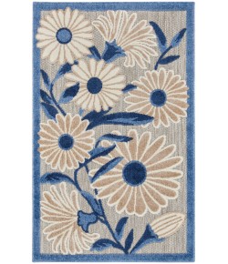 Nourison Aloha Blue Grey ALH33 2 ft. 8 in. X 4 ft. Rectangle Rug