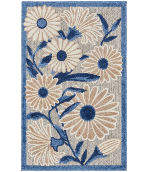Nourison Aloha Blue Grey ALH33 2 ft. 8 in. X 4 ft. Rectangle Rug