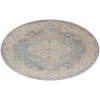Nourison Home Astra Machine Washable ASW11 Silver Blue 5 ft. 3 in. Round Area Rug