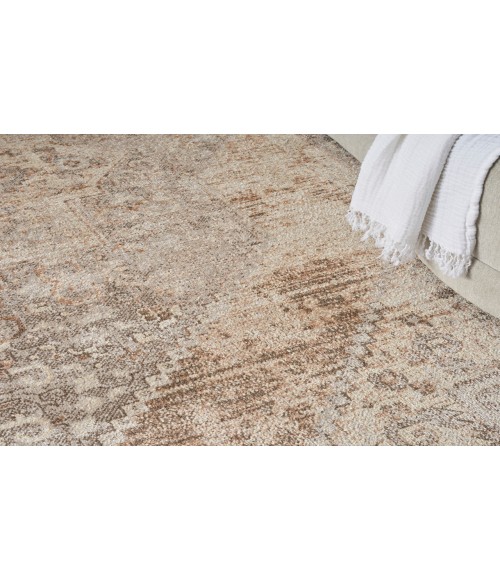 Nourison Astra Machine Washable Beige ASW13 5 ft. 3 in. Round Rug