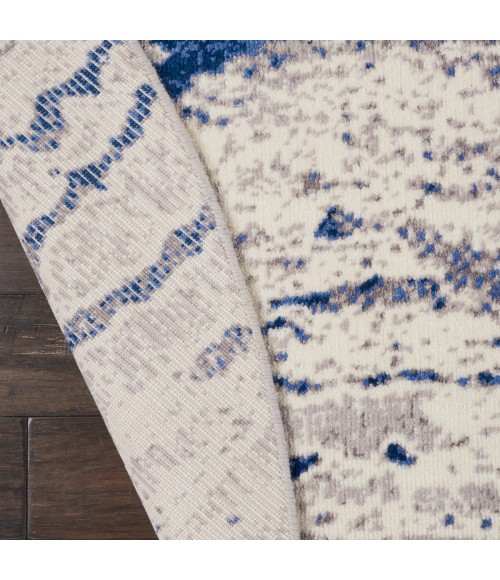 Nourison Twilight Round Area Rug TWI29 Ivory Blue 8' Round