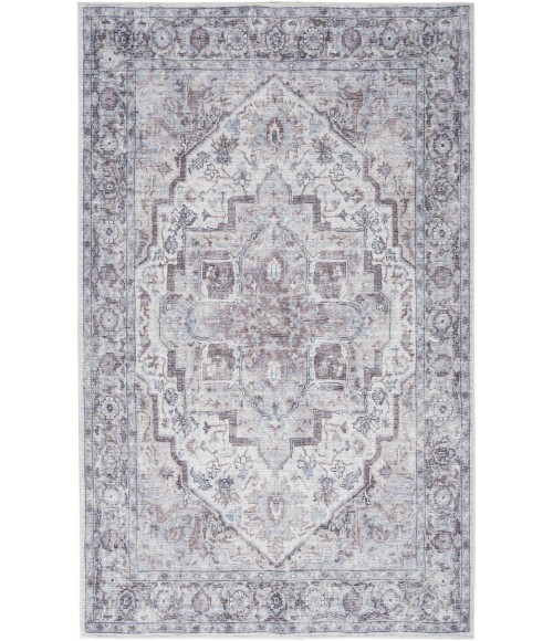 Nicole Curtis Machine Washable Series 1 Ivory Beige SR101 4 ft. X 6 ft. Rectangle Rug